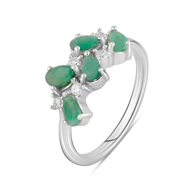 Серебряное кольцо с натуральным изумрудом 1.335ct (2111443)