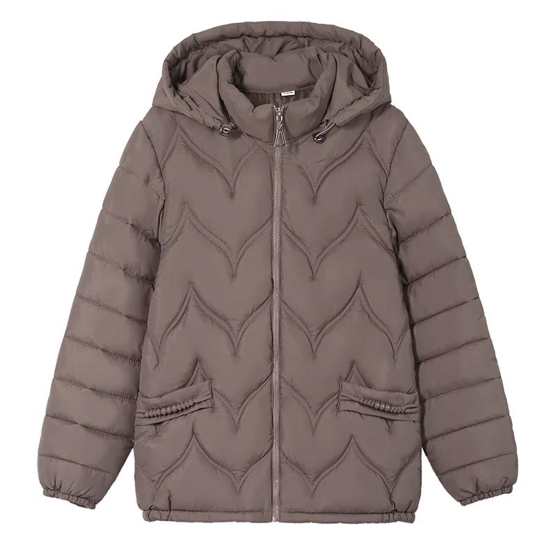 Women's Thickened Winter Cotton Jacket Women's Casual Hooded Coat Warmth Comfortable Mom Clothes Middle-Aged And Elderly Fashion