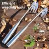Heavy Duty Weed Puller Stainless Steel Garden Weeding Tool with 3 or 4 Teeth Uprooting Manual Weeder with Long Handle for Vegetable Garden Yard