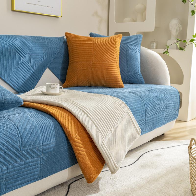 Всесезонная универсальная однотонная шенилловая стеганая диванная подушка современная простая легкая роскошная тканевая диванная подушка полотенце