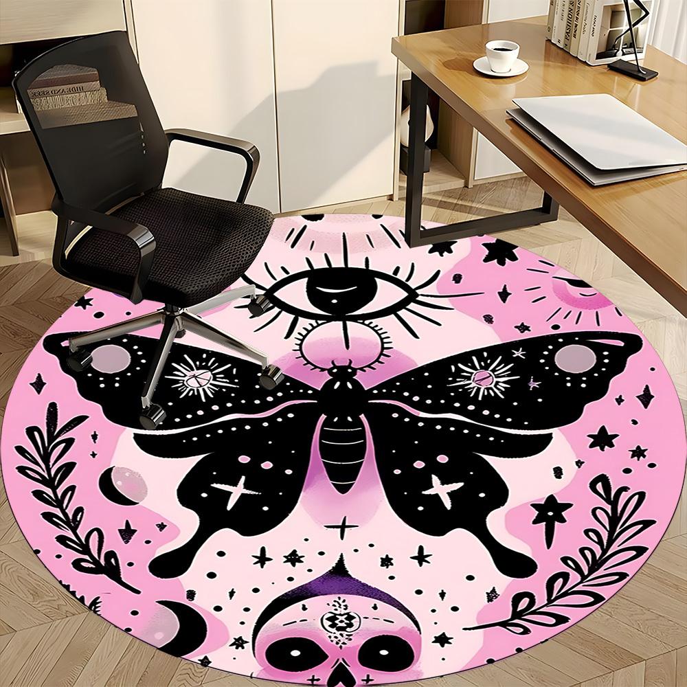 1pc Celestial Butterfly Carpet, Round Non Slip Durable Large Size Office Carpet, Suitable for Office