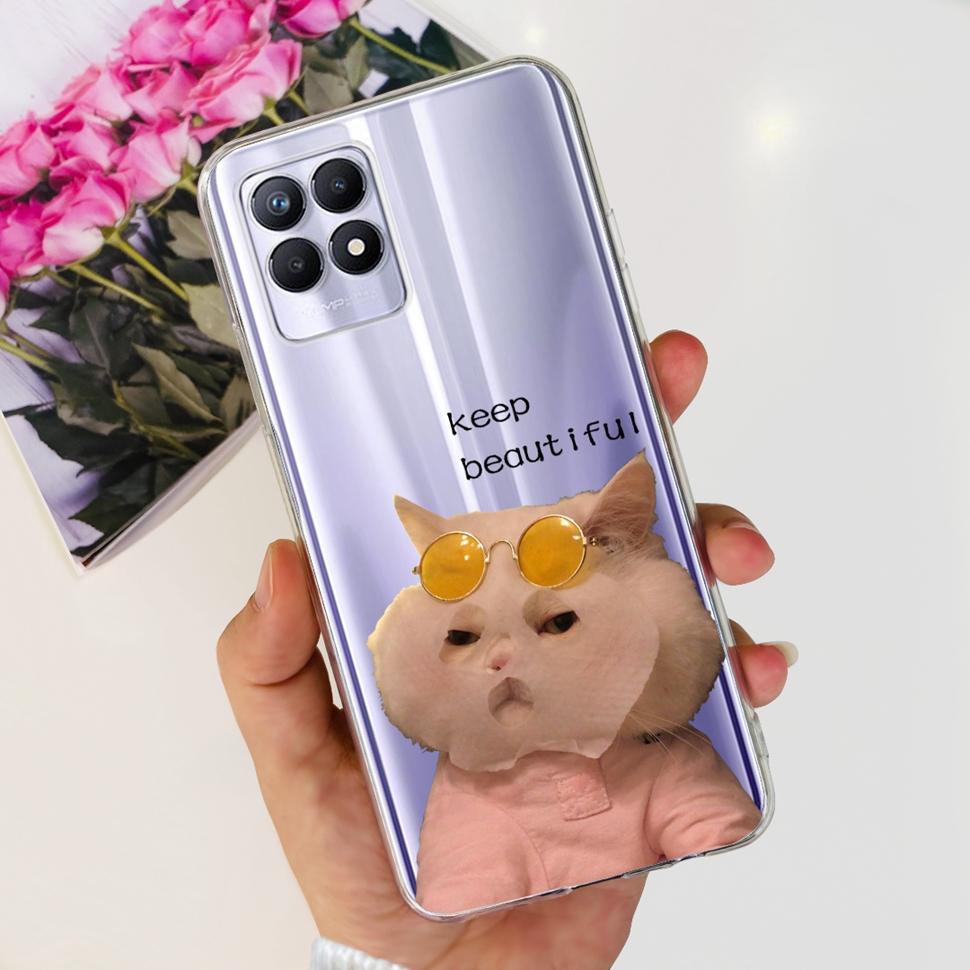 Чехол для Realme 8i Realme8i RMX3151 Милый мультяшный чехол с пандой Мягкий силиконовый чехол для Oppo Realme Narzo 50 Narzo50 Fundas Capa
