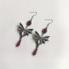 1 пара ретро серег в виде крыльев летучей мыши, персонализированный красный кулон