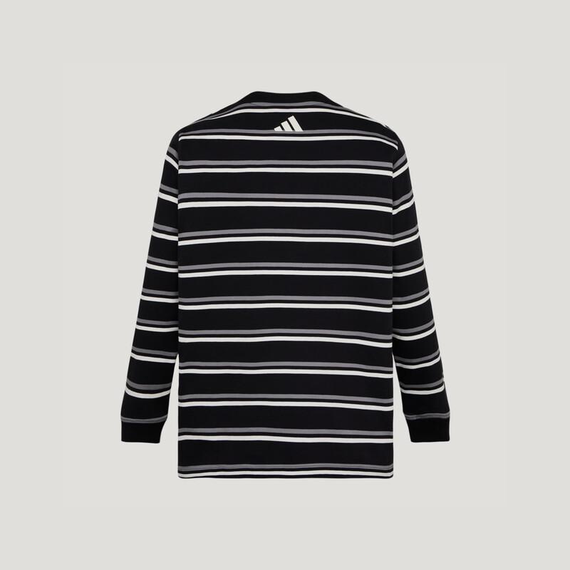 Adidas Unisex Casual Striped Long-Sleeve T-Shirt