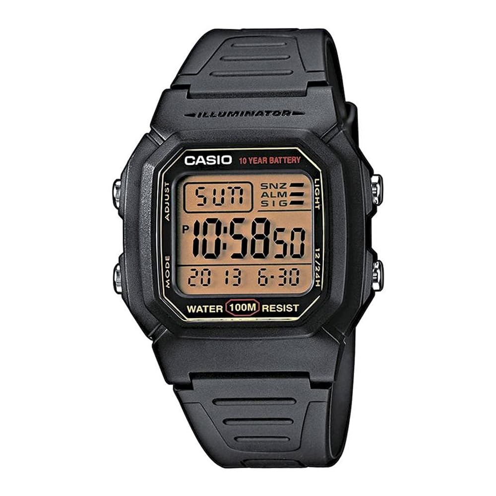Casio Стандартные цифровые часы W-800HG-9AV золотистого цвета для мужчин (Импортировано из-за рубежа)