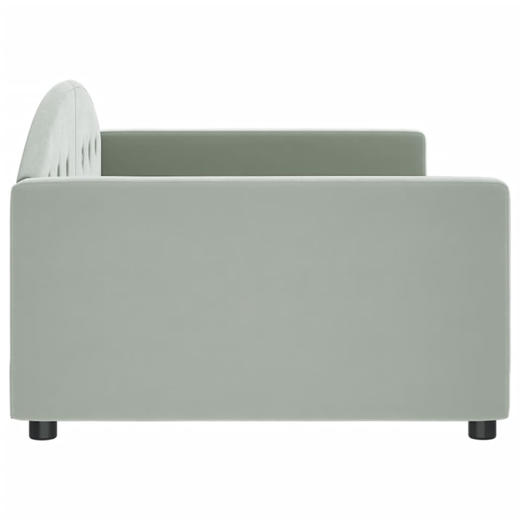Vidaxl Sofa Z Funkcją Spania, Jasnoszara, 100X200 Cm, Obita Aksamitem