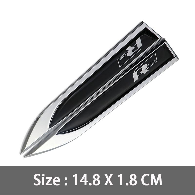 LMN1 VW 2026 Hot Metal 3D R line Logo Rline Car Fender Side Wing Emblem Badge Sticker For Volkswagen VW Golf 6 5 7 8 MK7 MK6 Tiguan P