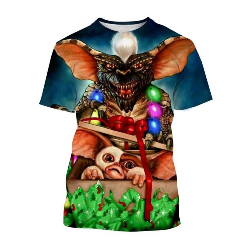 Fashion Hot Sell New Christmas Horror Movie Gremlins 3D Printed T-shirt Puppet Monster Printed T-shirt Men and Women Kids Tops