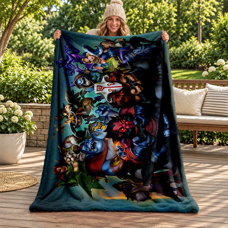 DOTA2 blanket Flannel Blanket Soft Cozy Plush Throw for Sofa Bed Lightweight Home Decoration Gifts for Christmas various holidays