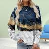 Fall Autumn Women'S Fashion O Neck Long Sleeve T-Shirt Loose Clothes Mountain Range Print T Shirt For Girls Street