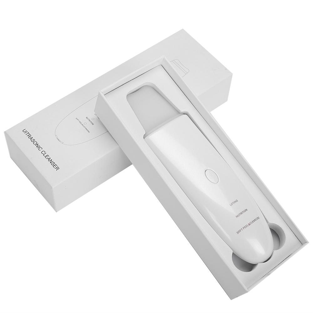 Бытовой ультразвуковой скраб для кожи Удаление угрей Очиститель пор лица Инструмент Белый