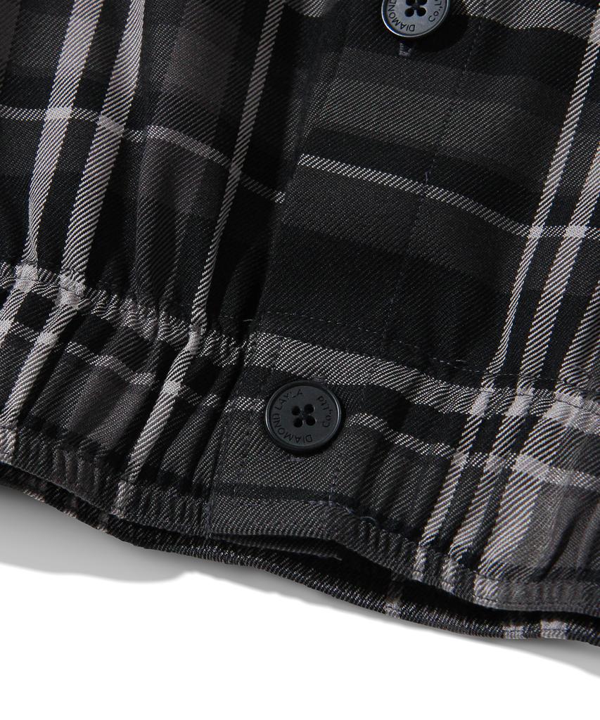 DIAMOND LAYLA Camp Check Double Pocket Shirt Jacket S130 - Black