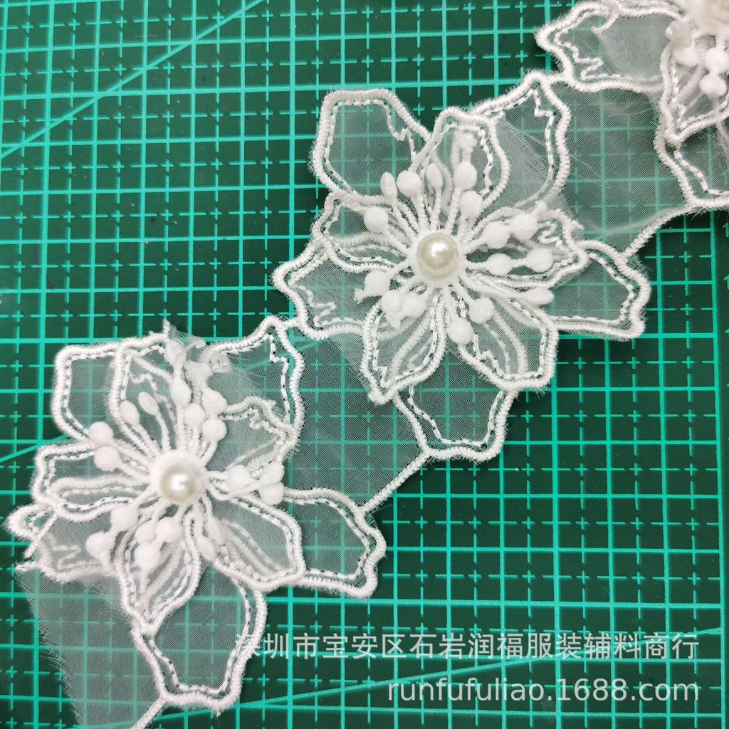 Евген Пряжа Вышитое Кружево Трехслойный Бисер Штрих-код Королева Детская Одежда DIY Кукольная Бижутерия со Штрих-кодом