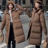 Polyester cotton-padded clothes women's new Korean version of cotton-padded clothes medium and long knee-padded jackets loose and thickene