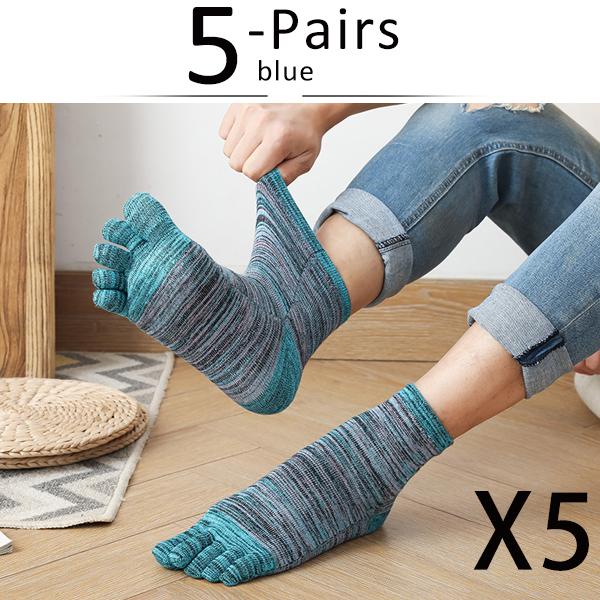 5 Pairs Cotton Happy Socks With Toes Colorful Young, Casual, Fashion Soft Elastic Five Finger Socks Street Fashion Sokken