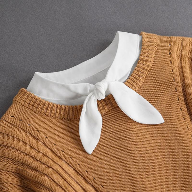 Fashion White Fake Collar Women Detachable Collars Black Woman False Collar Lace Removable Half Shirts Tie Top Collars Decor