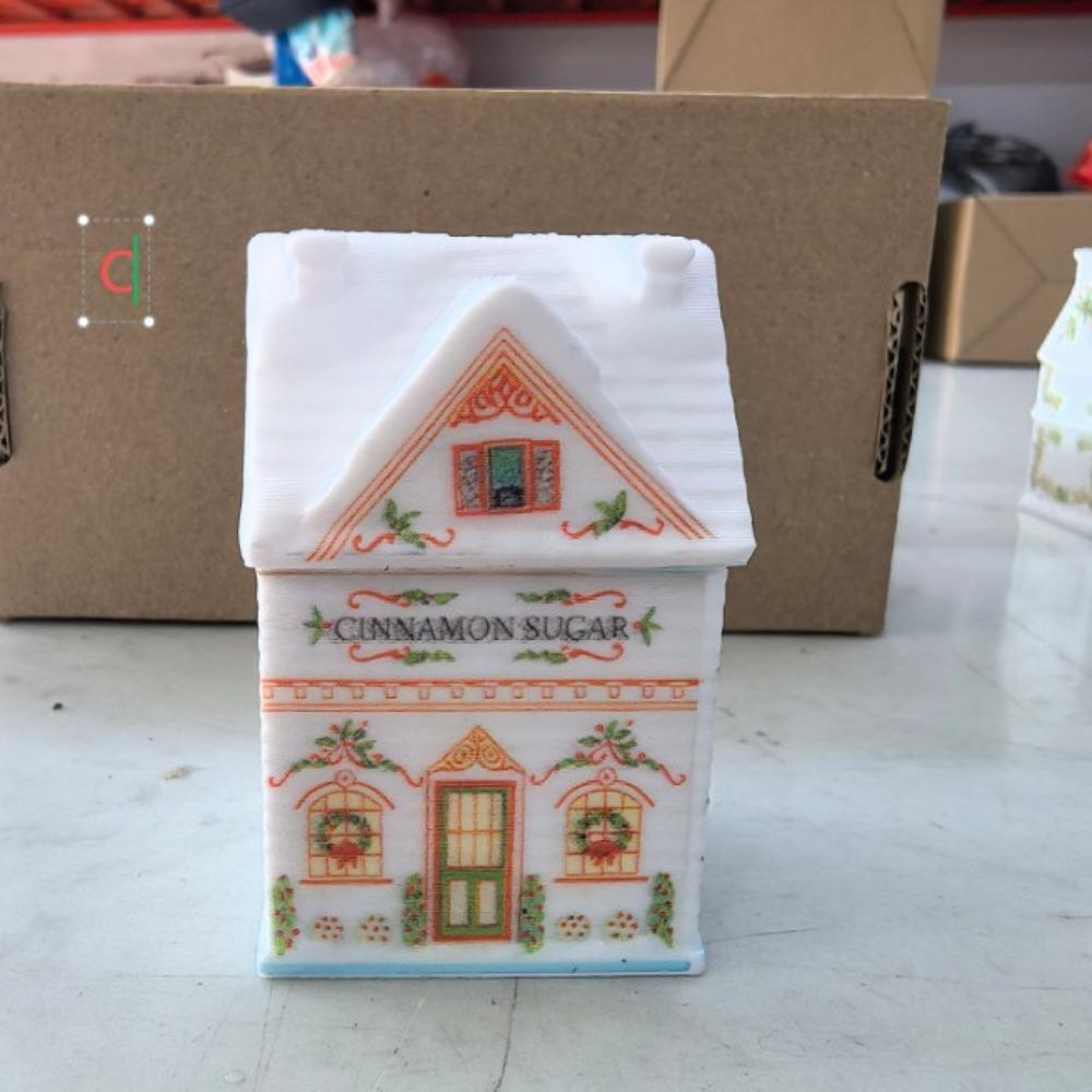 Gifts Cute Holiday Village Spice House Cartoon Mini Village Spice House Jars Desktop Decoration House House Storage Box
