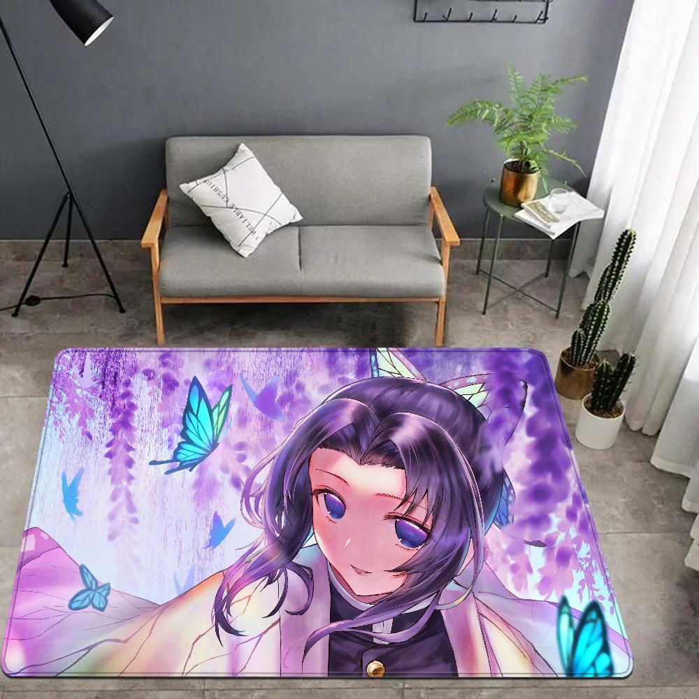 Kochou Shinobu Demon Slayer Room Mats Retro Multiple Choice Living Room Kitchen Rug Non-Slip Welcome Rug