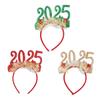 Wear-resistant Sequin 2025 New Year Headbands Non-slip Happy New Year Headdress  Party Favors