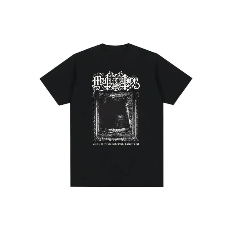 Unisex Curse Soul Destruction Pattern Tshirt Gothic Horror Style Loose Edition Four Seasons Universal Street Casual Top