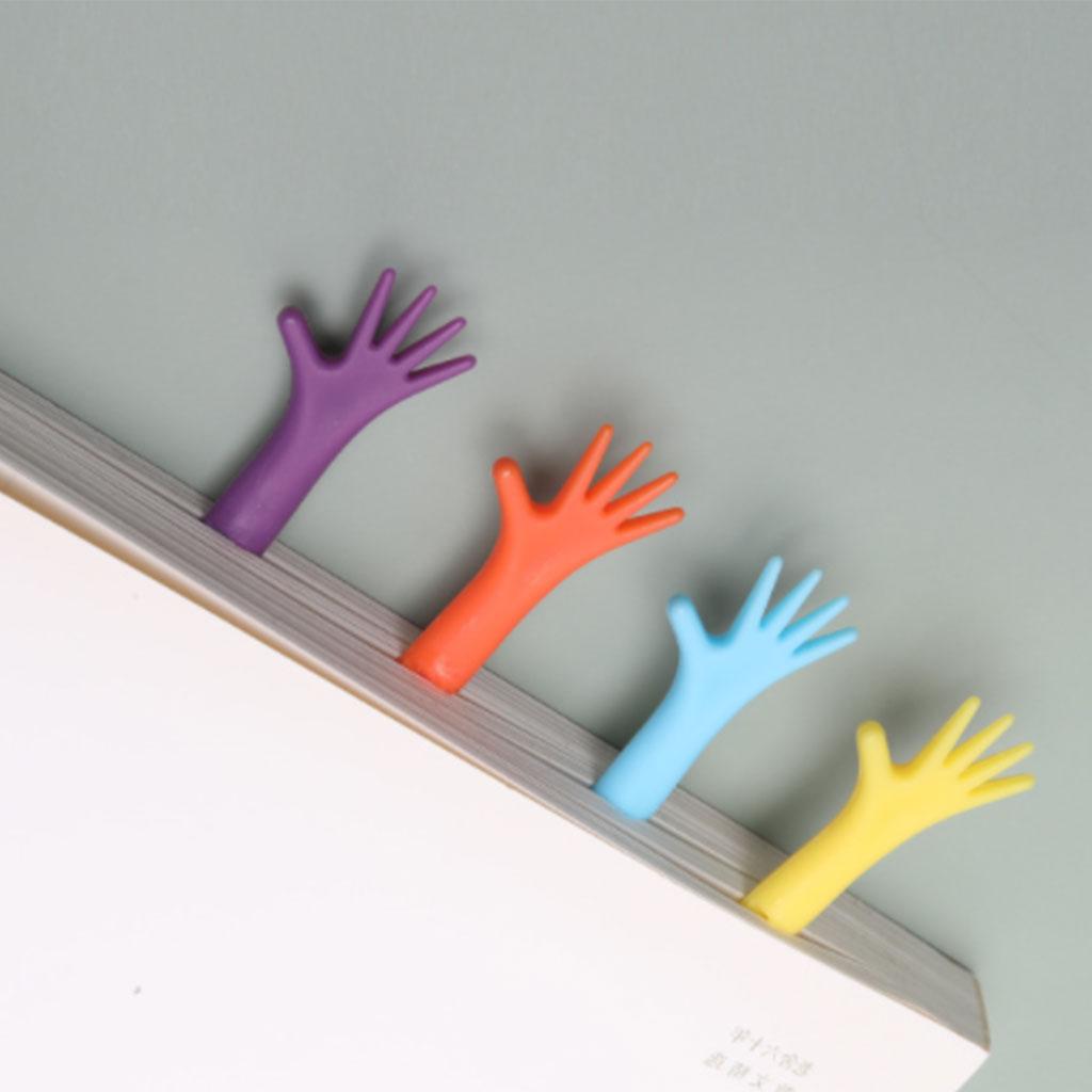 4pcs Funny Help Me Bookmarks Novelty Hand Pad Note Book Mark Stationery for Kids Students Teacher