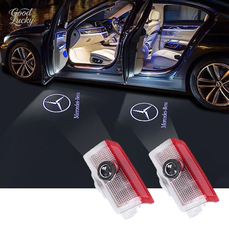 2Pcs Car LED Door HD Laser Projector Lights For Mercedes Benz W212 W205 AMG ML W166 W176 W177 W213 W246 GLB GLC GLA GLE1 GLS