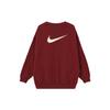 Nike Буквенно-цифровая вышивка, ребристый круглый вырез, свободная толстовка женская, розово-красная FV8444-677