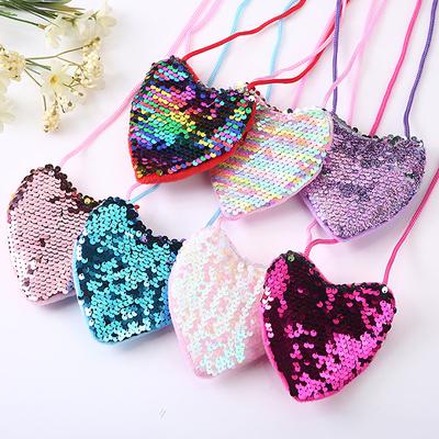Children'S Sequin Coin Purse Little Girl Messenger Love Bag Girl Cute Shoulder Bag Kindergarten Children'S Coin Purse