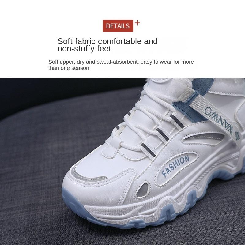 Белая женская обувь, новые черные универсальные кожаные туфли, осенне-зимние бархатные высокие кеды на плоской подошве