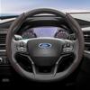 TQ012Suitable for Ford Breathable Hole Leather Steering Wheel Cover Segmented Quick Release Design Non-Slip Durable Focus Mk2 Mk3 Fies