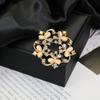 Брошь Ретро Стиль Круглая Цветочный Дизайн Булавка для Лацкана с Инкрустацией Имитацией Опала Свитеры Воротники Шляпы Сумки Пальто Шарфы Значок Аксессуар для Наряда