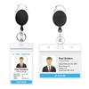 Badge Reel Holder with Waterproof PVC Card Holder Key Ring Retractable Heavy Duty Portable ID Card Keys Anti-lost Metal Hanging Keychain Easy