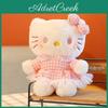 Hello Kitty Plush Toy With Checkered Dress And Bow Decor For Collectors And Kids