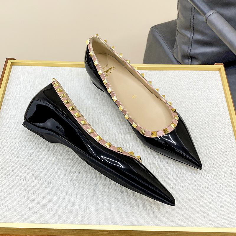 HL04 балетки женственность хай-энд французская мода ива телесный серый не устают ноги острый носок скрытая платформа одинарная обувь