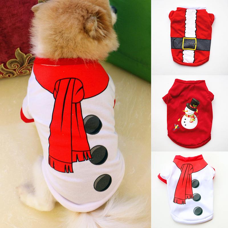 Christmas Pet Clothing Cotton Dog Clothes For Small Medium Dogs Vest Shirt New Year