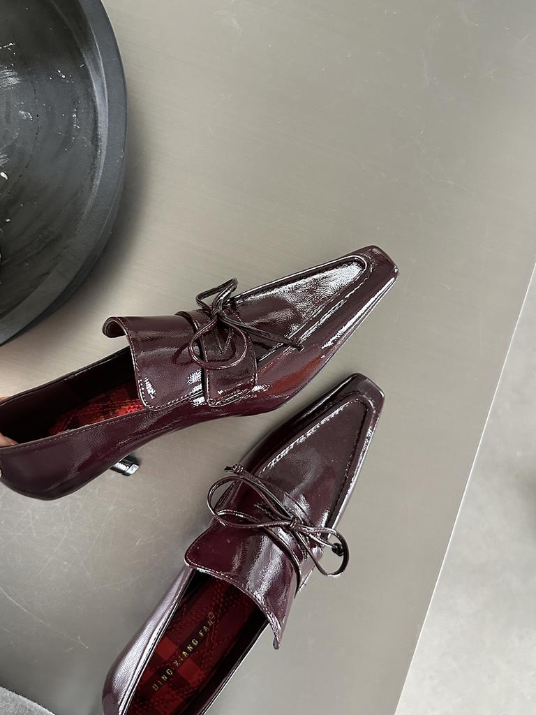 Fashion Round Toe Women Pumps Shallow Slip On Thin High Heels Bow Design Stiletto Dress Shoes Fashion Party Pumps 2024 News 35-39