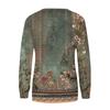 Women's Round Neck Tops Cotton Women's Casual Fashion Print  Long Sleeve O-Neck Pullover Top Blouse