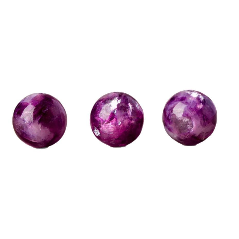 Натуральные фиолетовые аметист и лепидолит, круглые бусины для DIY браслетов, поштучно.