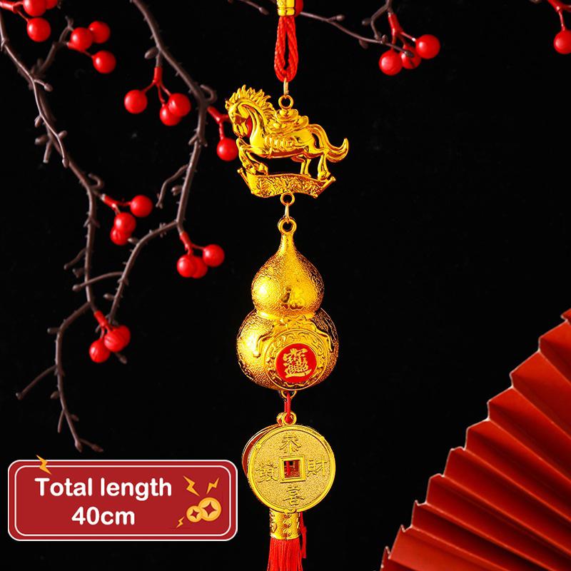2026 Year Of The Horse Wall Hanging Car Ornament Chinese  Year Red Gold Pendant Lucky Decoration Housewarming Gifts