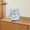 Quiet Alarm Clock Cat Ear for Kids, Silent Non-Ticking Metal Analog Movement Desk Clock, Battery Powered Home Office Decor Study Room