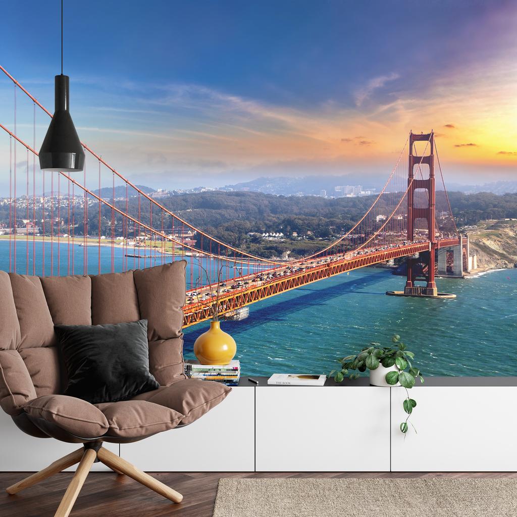 Photomural Golden Gate Bridge In San Francisco Smooth Vinyl 180x120