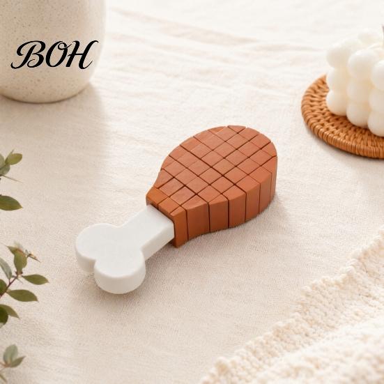 Cute Pixel Food Toy 3D Printed Chicken Leg Fidget Toy, Twist Spiral Stress Relief Retro Style Desk Sensory for Kids Adults Anxiety Office Gadget