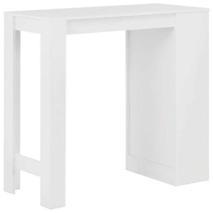 VidaXL Bar Table with Shelf White 110x50x103 Cm