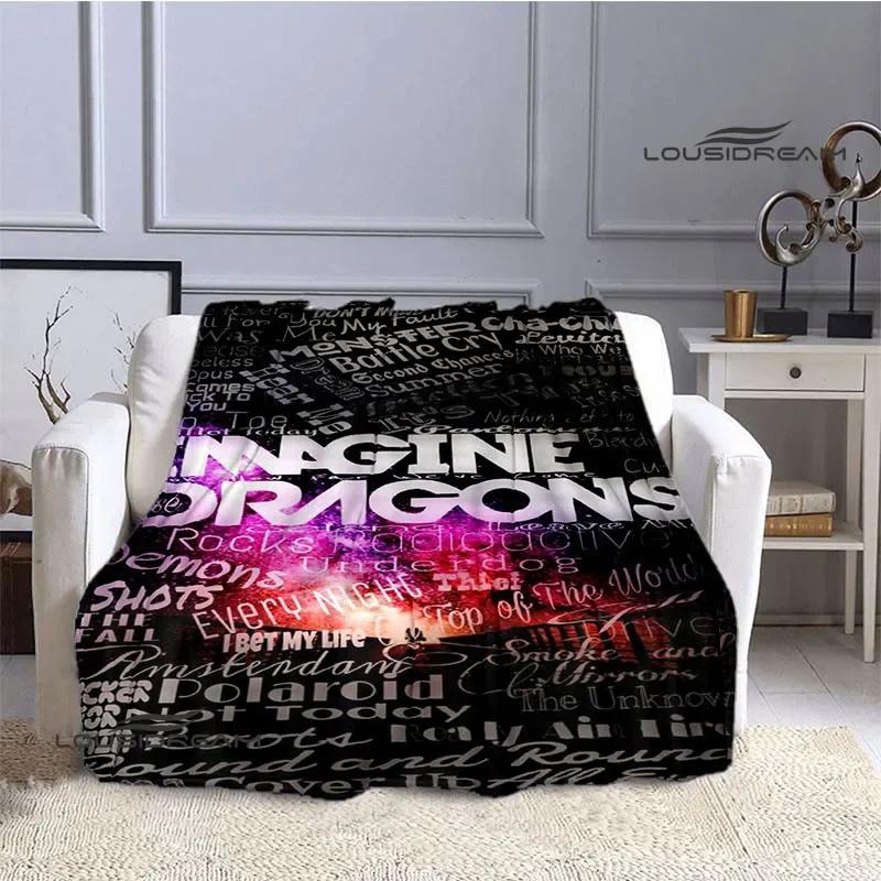 Плед с принтом Rock Band Imagine Dragons, теплый фланелевый плед, подстилка для кровати, мягкий и удобный плед, подарок на день рождения