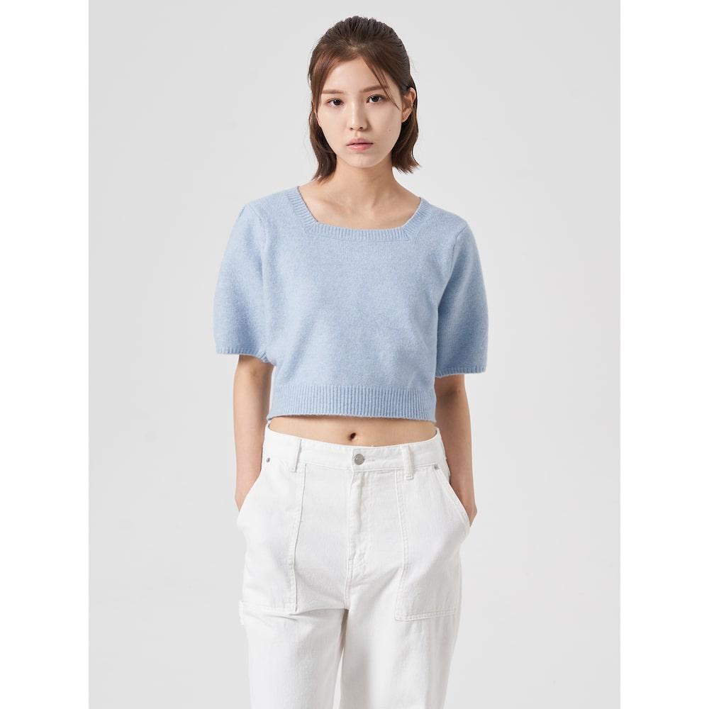 8SECONDS Square Neck Short Sleeve Pullover Sky Blue