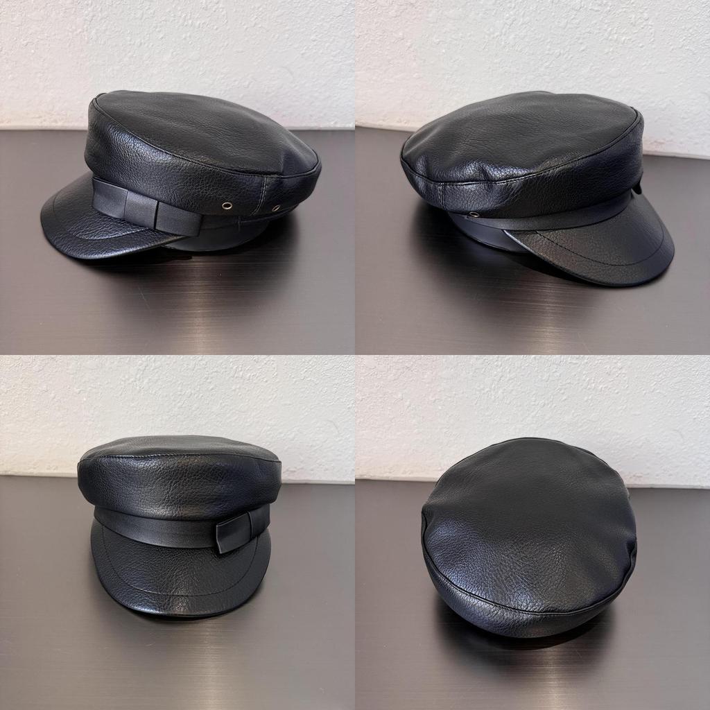 Однотонный цвет лица, стройнящий, темно-синяя кепка, короткий козырек, кожаный материал, принадлежности, женский