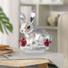 Clear Faux Crystal Bunny Figurine 2D Flat Acrylic Rabbit Table Sign for Home Office Garden Patio Desktop Decoration