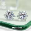 Elegant Snowflake Earrings for Women, Featuring 1 Carat of White Stones, Crafted from 925 silvery, Weighing 0.06 Ounces. Perfect for Celebrations
