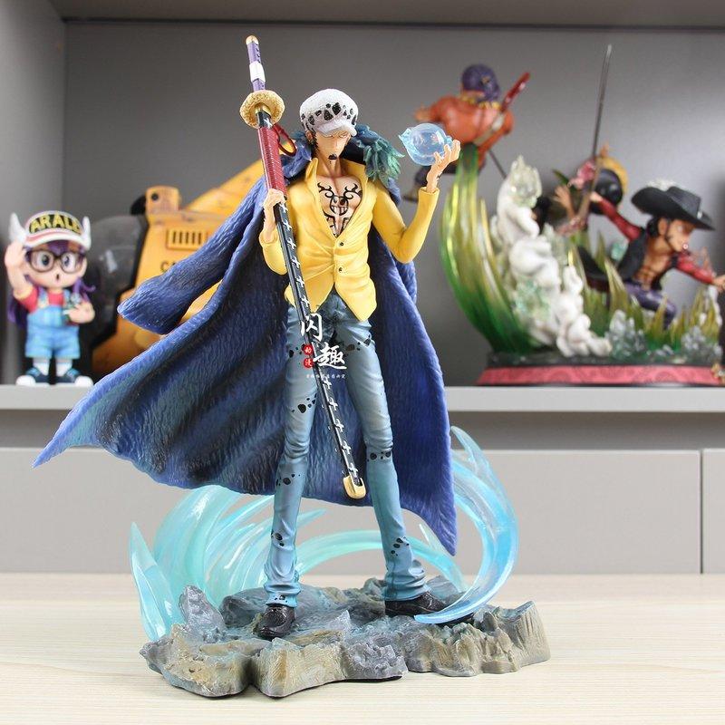 25cm One Piece Anime Trafalgar D. Water Law Action Figures 2 Heads Hands Model Doll Desktop Decoration Statue Figurine Gift Toy