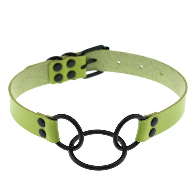 Halloween Cosplay Goth Green Choker Collar Necklaces For Women Emo Punk Balck Spike Geometry Pendant Necklace Y2k Jewelry Gifts